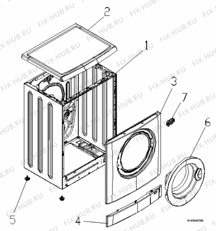 Взрыв-схема стиральной машины Zanussi ZWF255W - Схема узла Housing 001